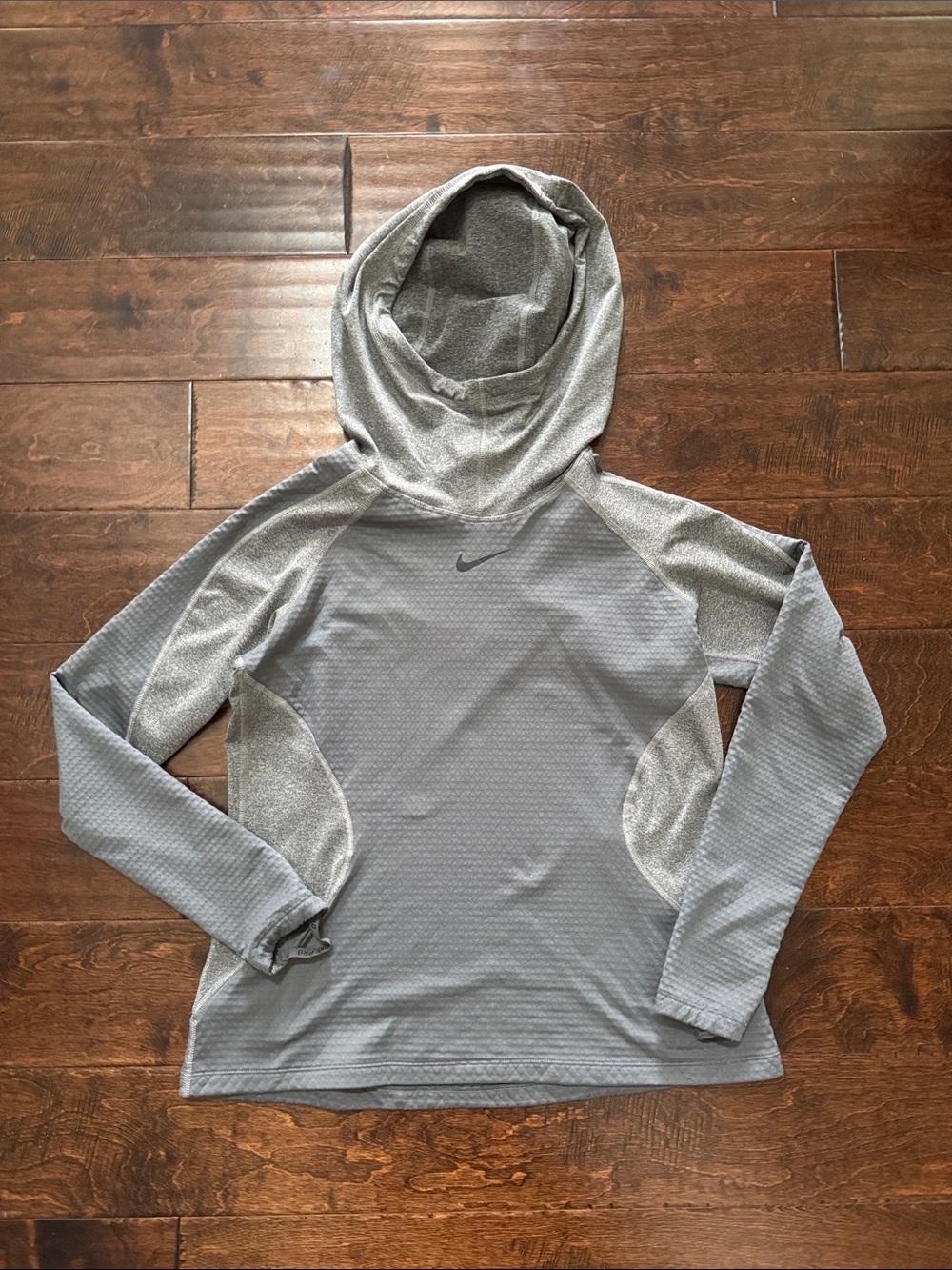 Nike Gray Lightweight Hooded Performance Top
